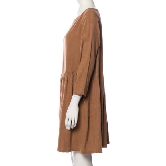 Rachel Pally Ruthie Linen Blend Drop Waist Swing Dress Nutmeg Cognac S - Picture 5 of 9